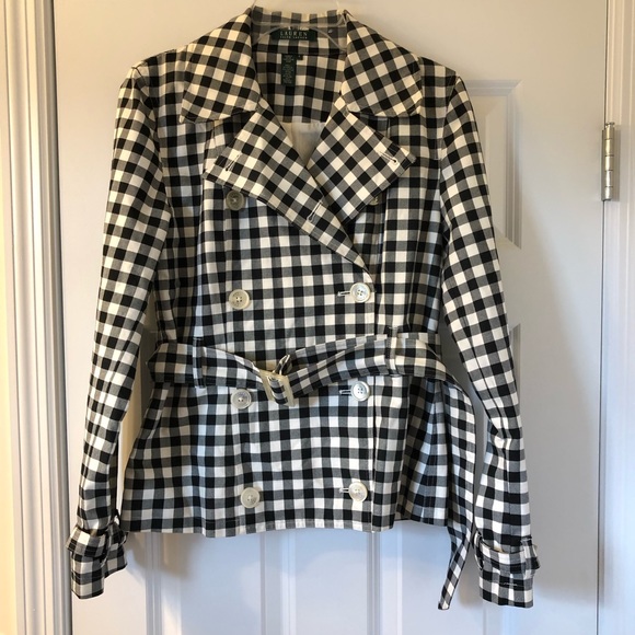 Ralph Lauren Black & Cream Double Breasted Jacket - Picture 1 of 7